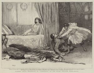 Madame Sarah Bernhardt als Cleopatra in het Royal English Opera-House